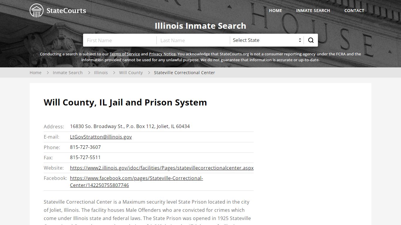 Stateville Correctional Center Inmate Records Search ...